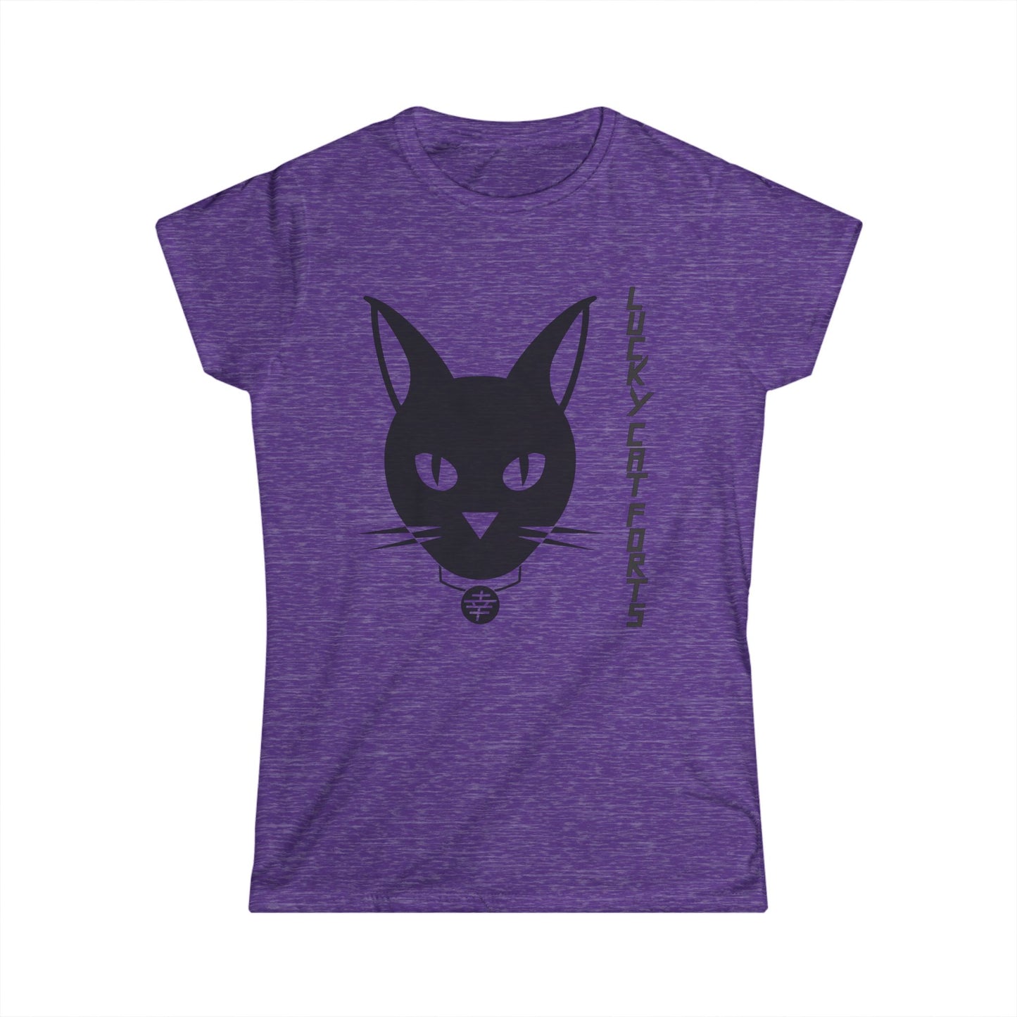 Lucky Cat Women’s Tee, Casual Wear, Gift for Cat Lovers, Softstyle Shirt, Cute Cat Graphic Tee, Everyday Comfort Top